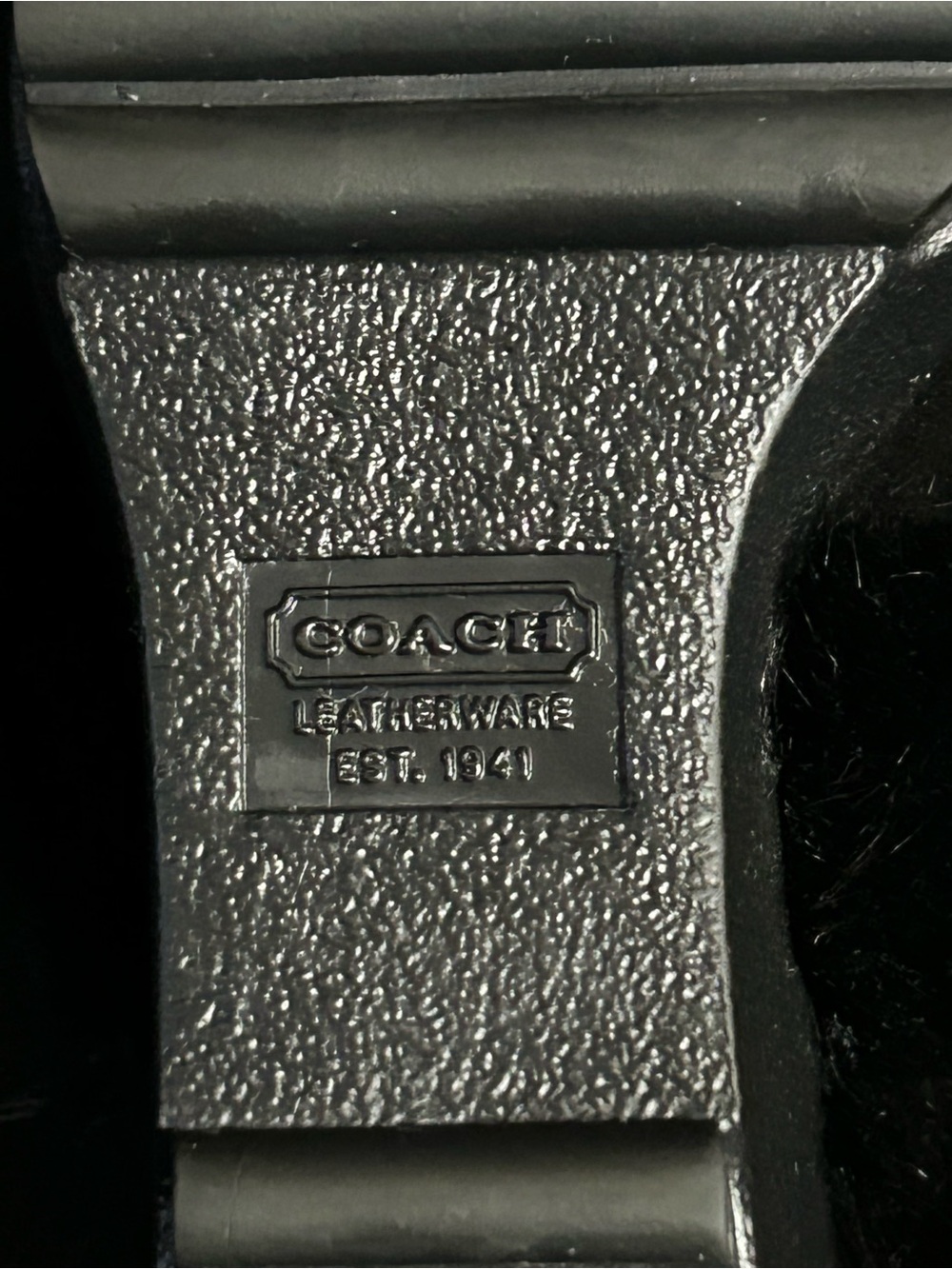 Coach Women’s Vintage Kaela Black Genuine Rabbit Fur Suede Platform Slides 7.5 - Picture 11 of 12